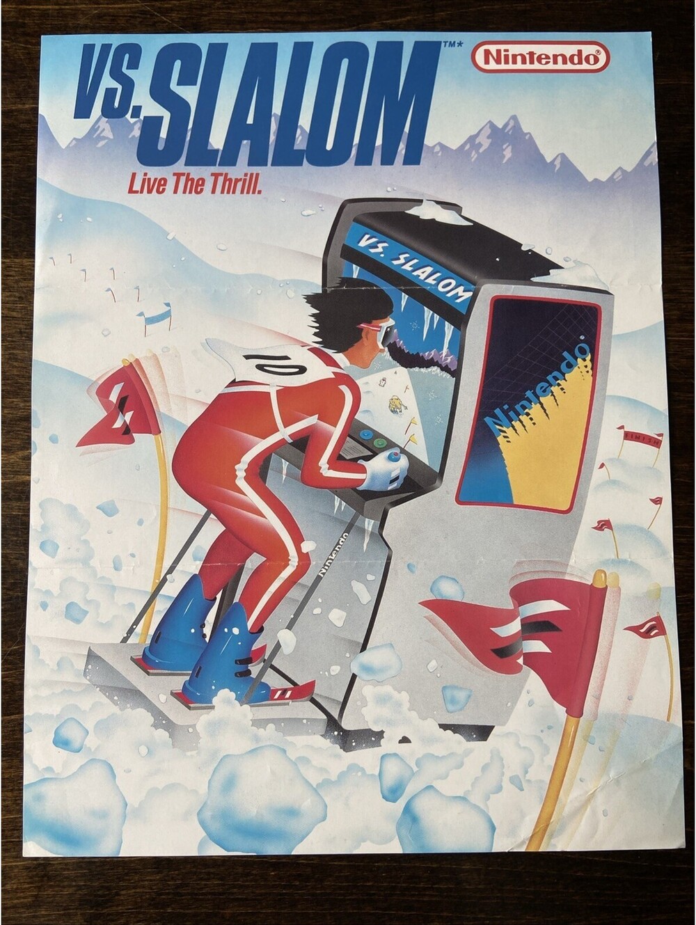 Nintendo Vs. Slalom Arcade Pinball FLYER Original Ad Promo 1986 Poster Not PCB